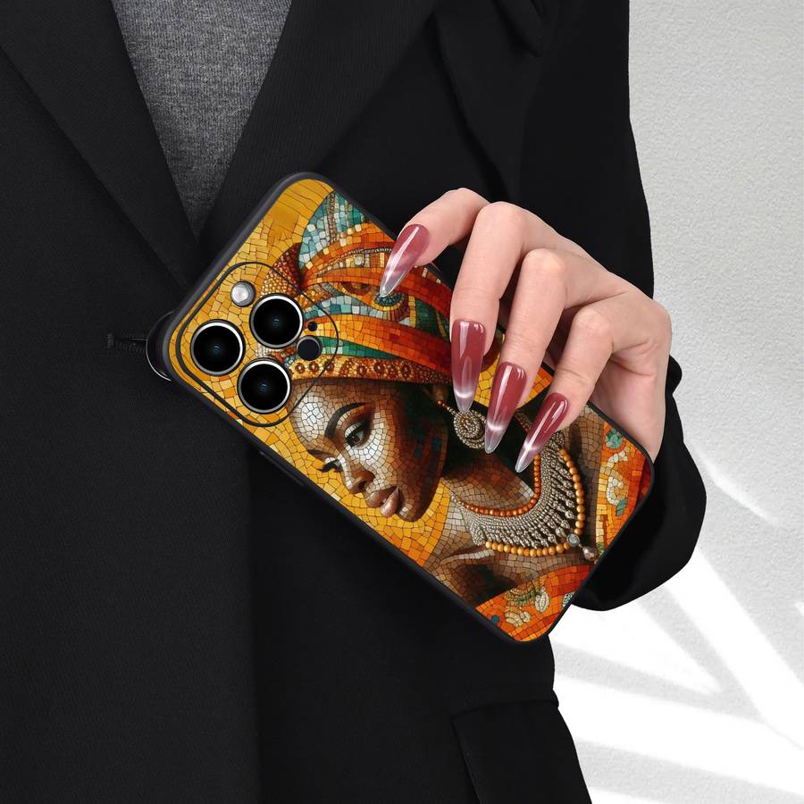 1Pc Black For iPhone 13 Pro Max African Girl Phone Case
