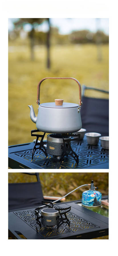 3 Portable Outdoor Gas Stove Windproof Camping Stove Press Power Ignition No