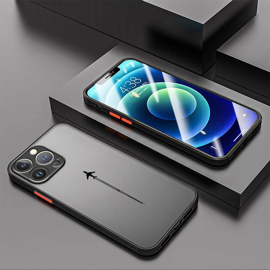 1Pc Black For iPhone 13 Pro Max Airplane Design Phone Case