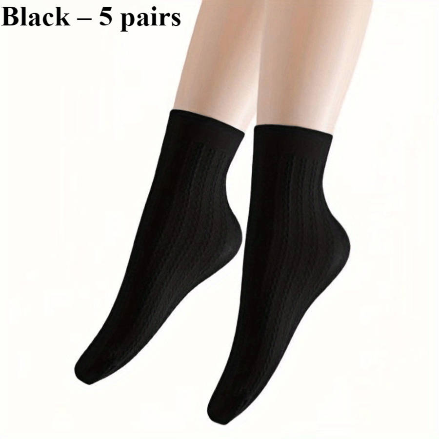 Women S Socks Color Black 5 Pairslight Beige 5 Pairs Size Onesize