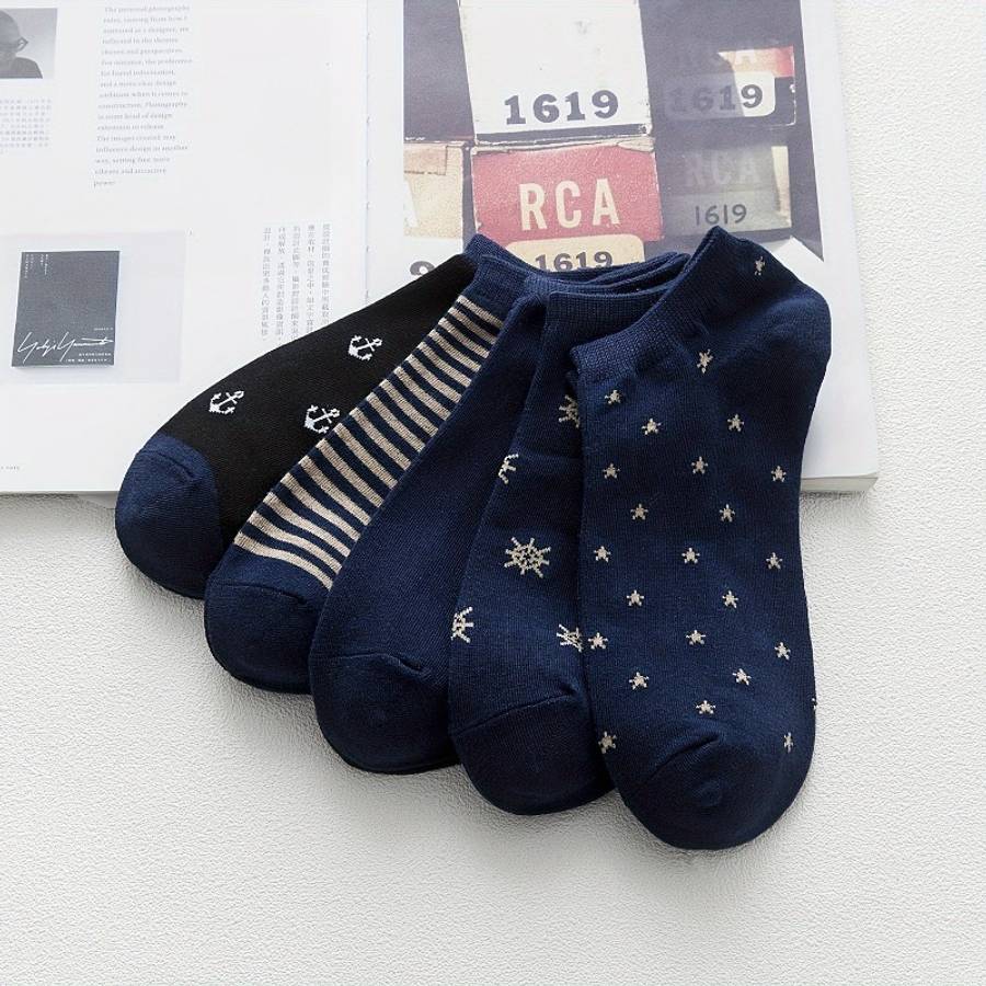 Women S Socks Color Mixed Navy Blue 5 Pairs Size Onesize