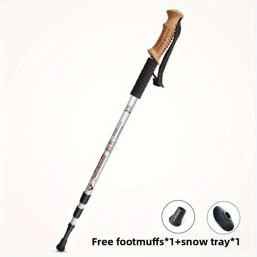 Premium Aluminum Alloy Summer Hiking Pole Camping Cork Handle Stick Outdoor