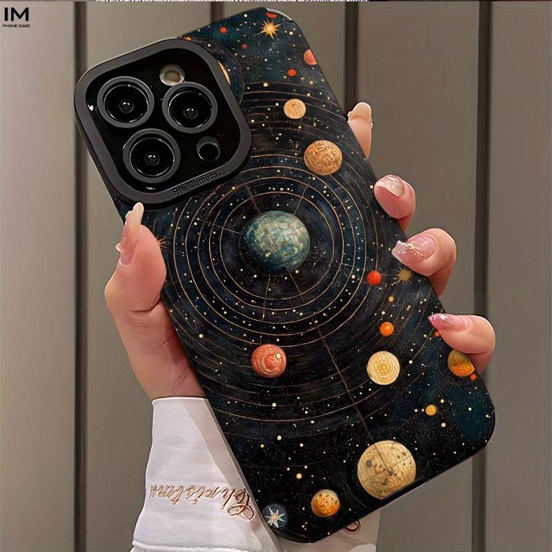 1Pc Black For iPhone 8 Plus Solar System Planet Phone Case