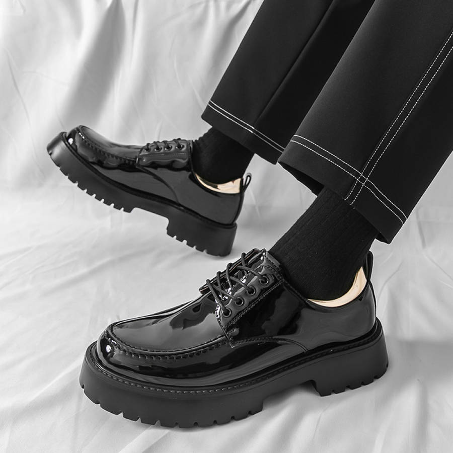 Mens Leather Shoes Color Black Sizeuk 10