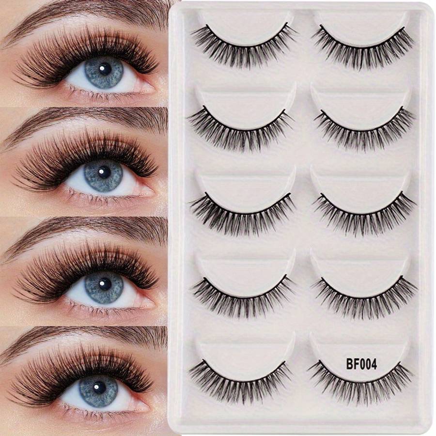 5 Pairs Natural False Eyelashes Color 5 Pairs Bf004 15mm
