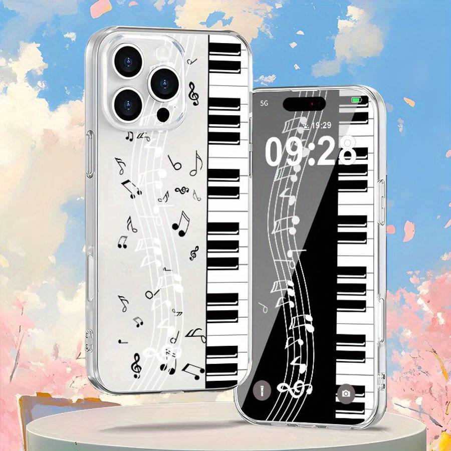 1Pc Transparent For iPhone 13 Mini Piano Sheet Music Phone Case