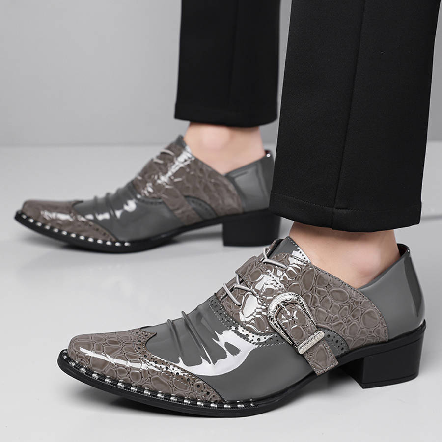 Mens Leather Shoes Color Grey Sizeuk 7