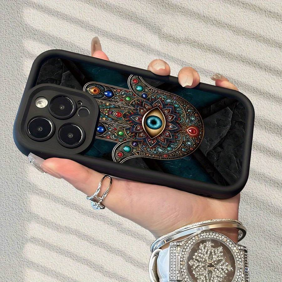 1Pc Black For iPhone 11 Pro Max Evil Eye Retro Cartoon Phone Case