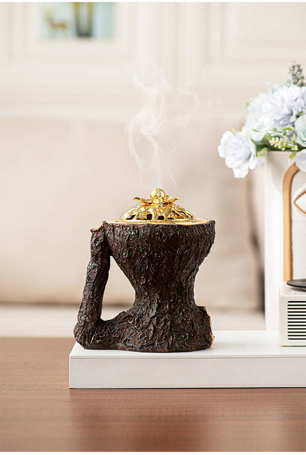 Incense Burner Color  Tree Bark Handle Incense Burner