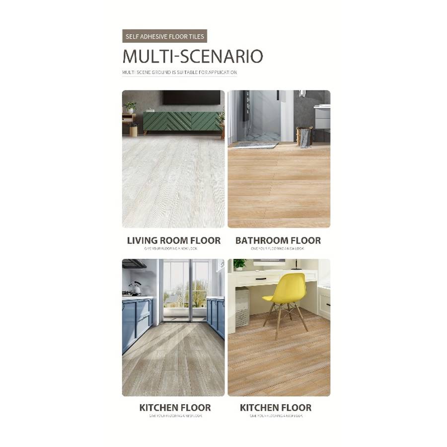 Self Adhesive Floor Stickers 60Cm*300Cm Brown Color