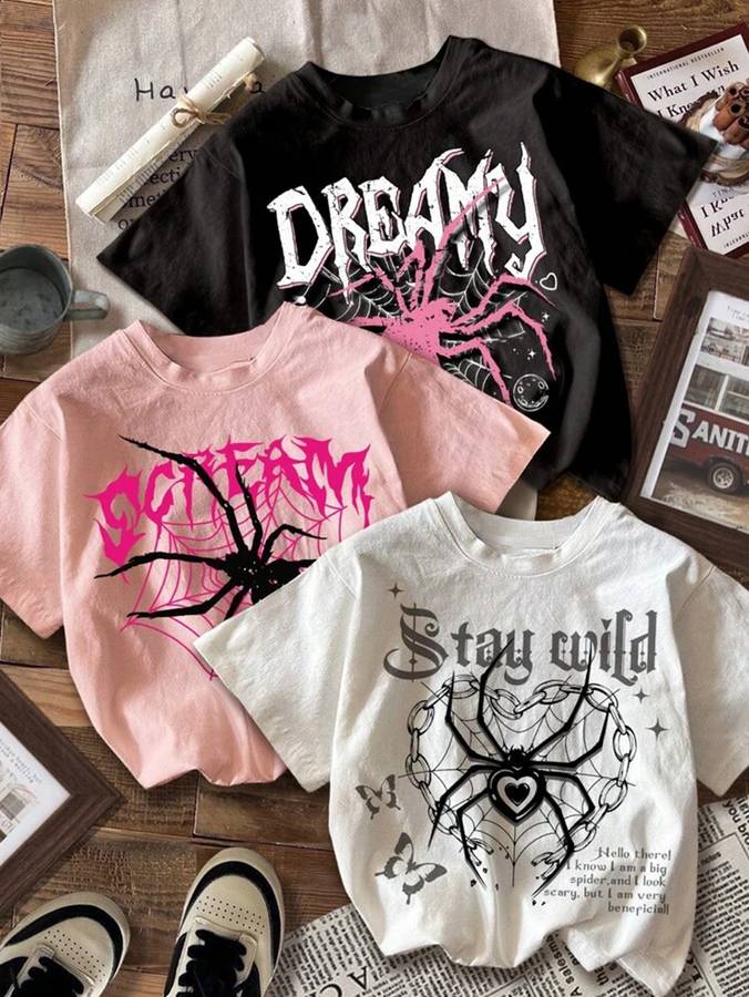 Womens T Shirt Color Black White Pink Sizexl