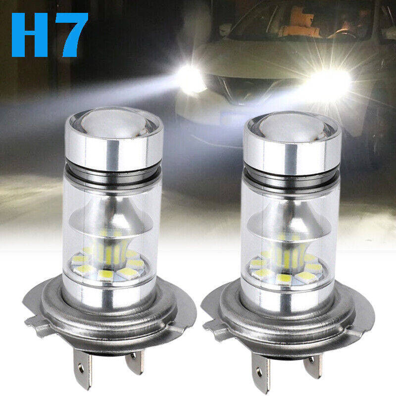 2pcs H7 100W LED Fog Driving Light Bulbs 20SMD Super Bright 6000K White Without Bat