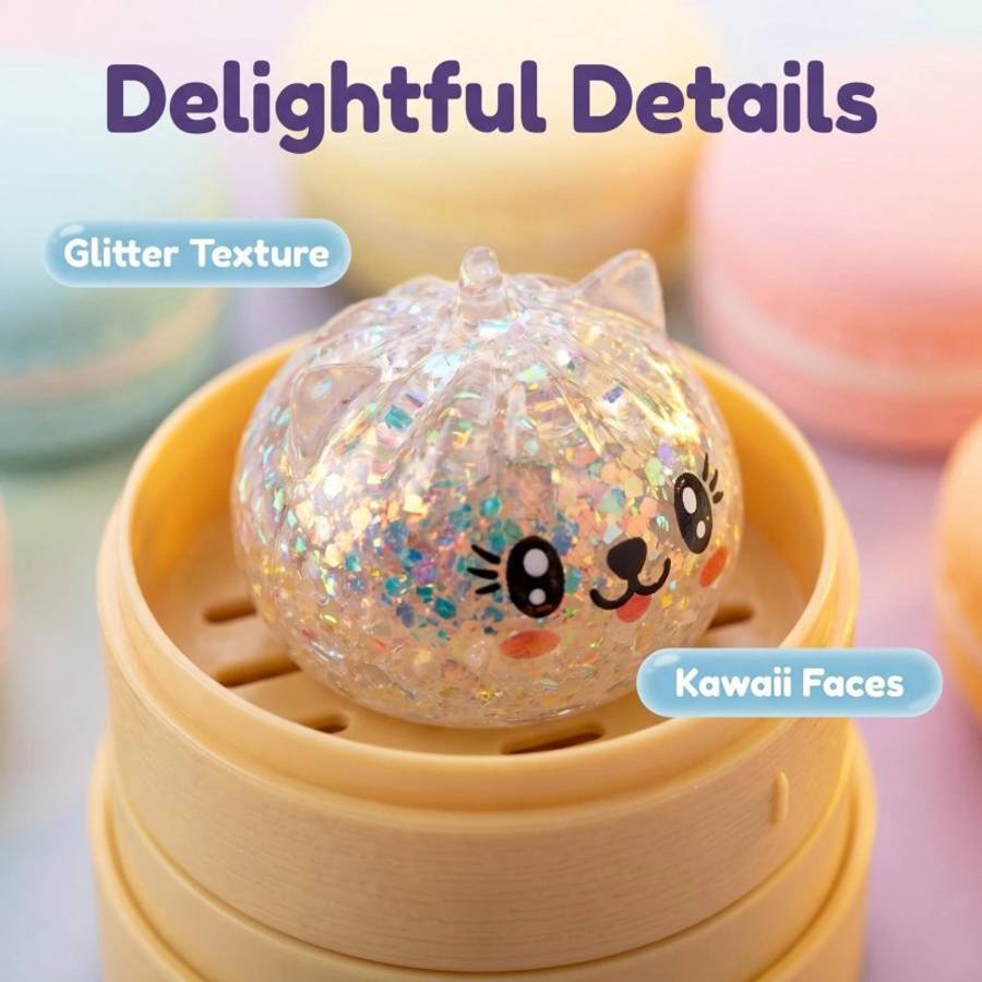 Squeezable Toys Items Random Colors And Styles Style 2Pcs1Steamed Bun 1 Steamer Basket