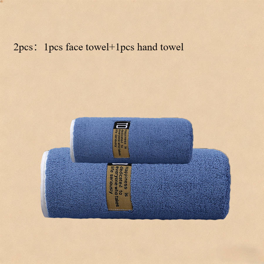 Towel Color Blue 1 Face Towel  1 Hand Towel Quantity2Pcs