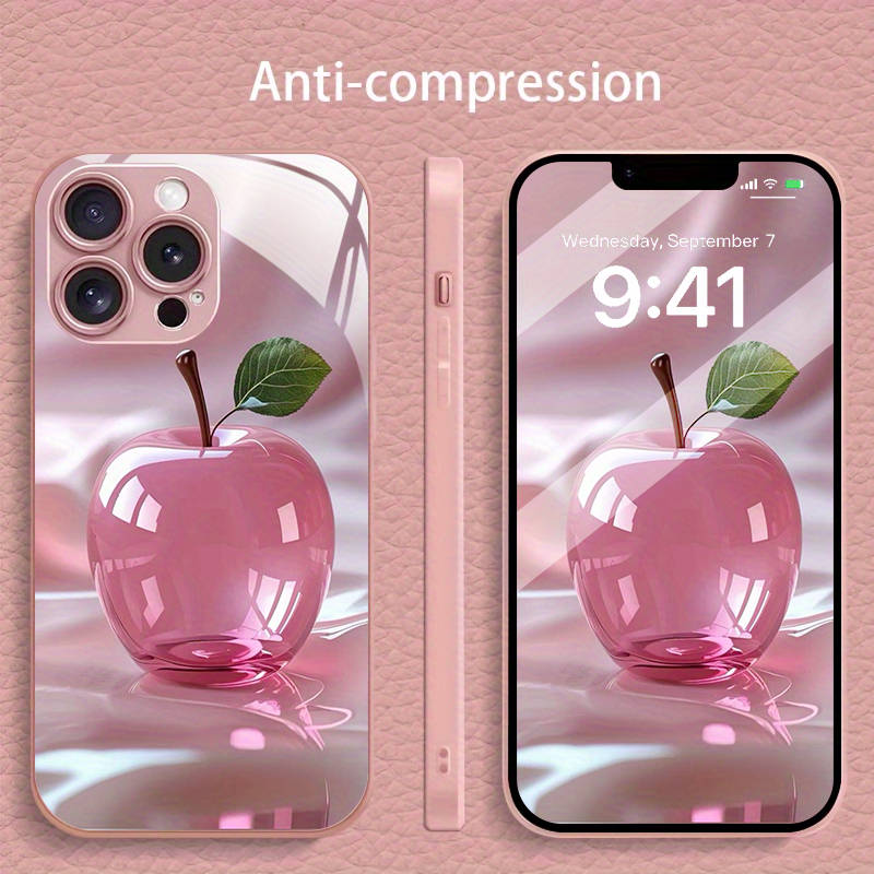 1Pc Pink Red For iPhone 12 Pro Max Pink Crystal Apple Phone Case