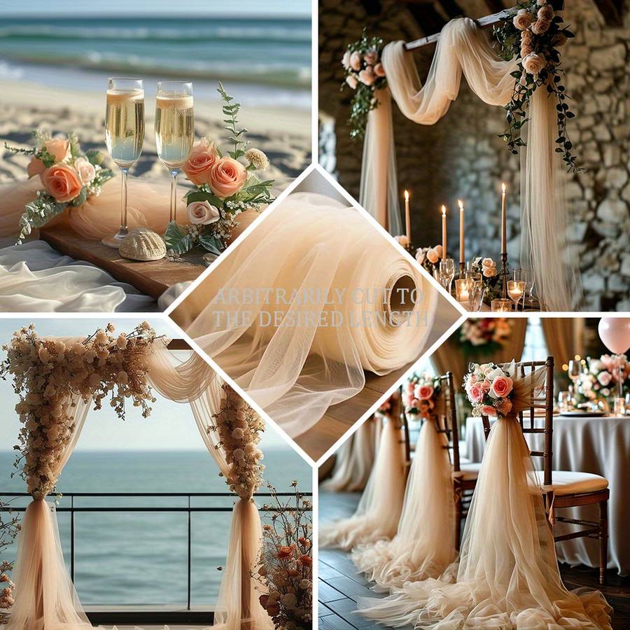 Wedding Supplies Color Champagne Size 100Cm*50M 1.1Yard*54.7Yard