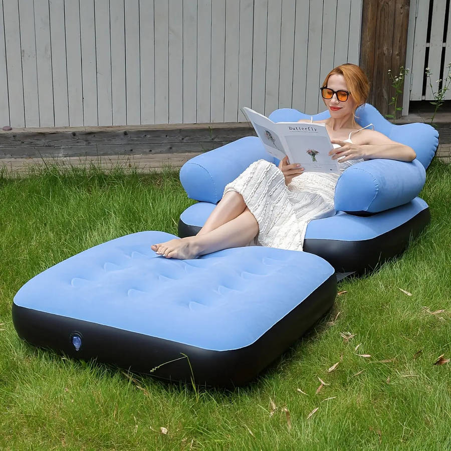 Premium 5 In 1 Foldable Inflatable Sofa Instant Recliner Air Mattress