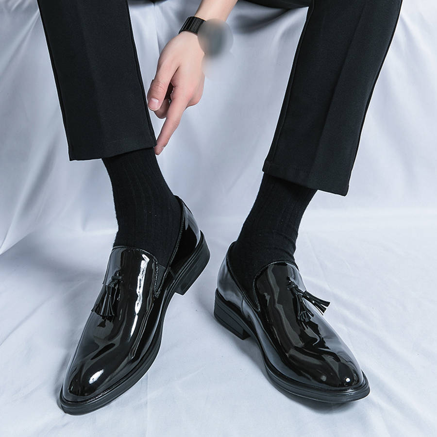 Mens Leather Shoes Color Black Sizeuk 8