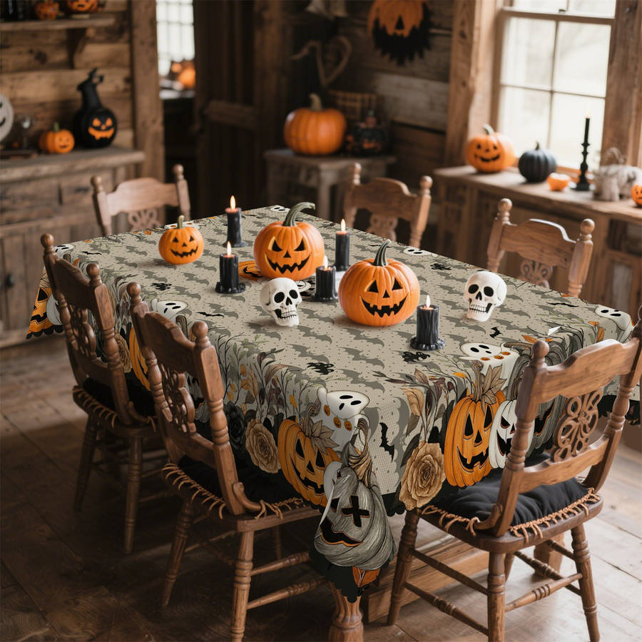 Halloween tablecloth decoration size Rectangle 60x120inch or 152x305cm