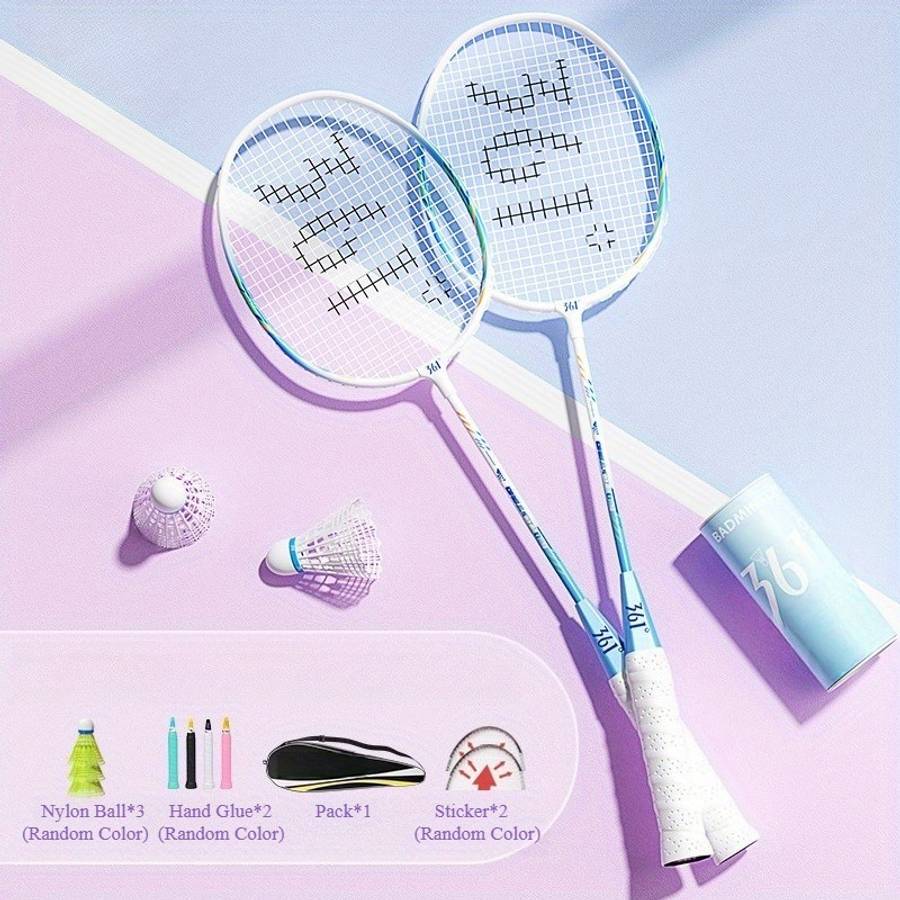 Badminton Racket Color 775 Blue Purple  Pink Green  Free 6Piece Set