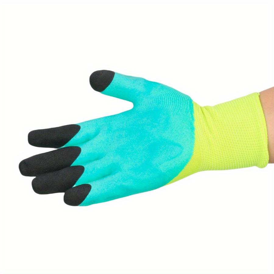 2 Pairs Black Finger Thickening Blue Base Multi Purpose Work Gloves