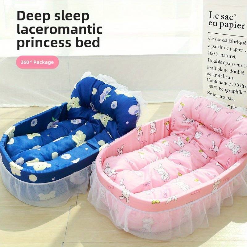 Pet Supplies Color Lace Princess Boat Nest  Pink Bunny Size One Size 57 X 40 X 13Cm