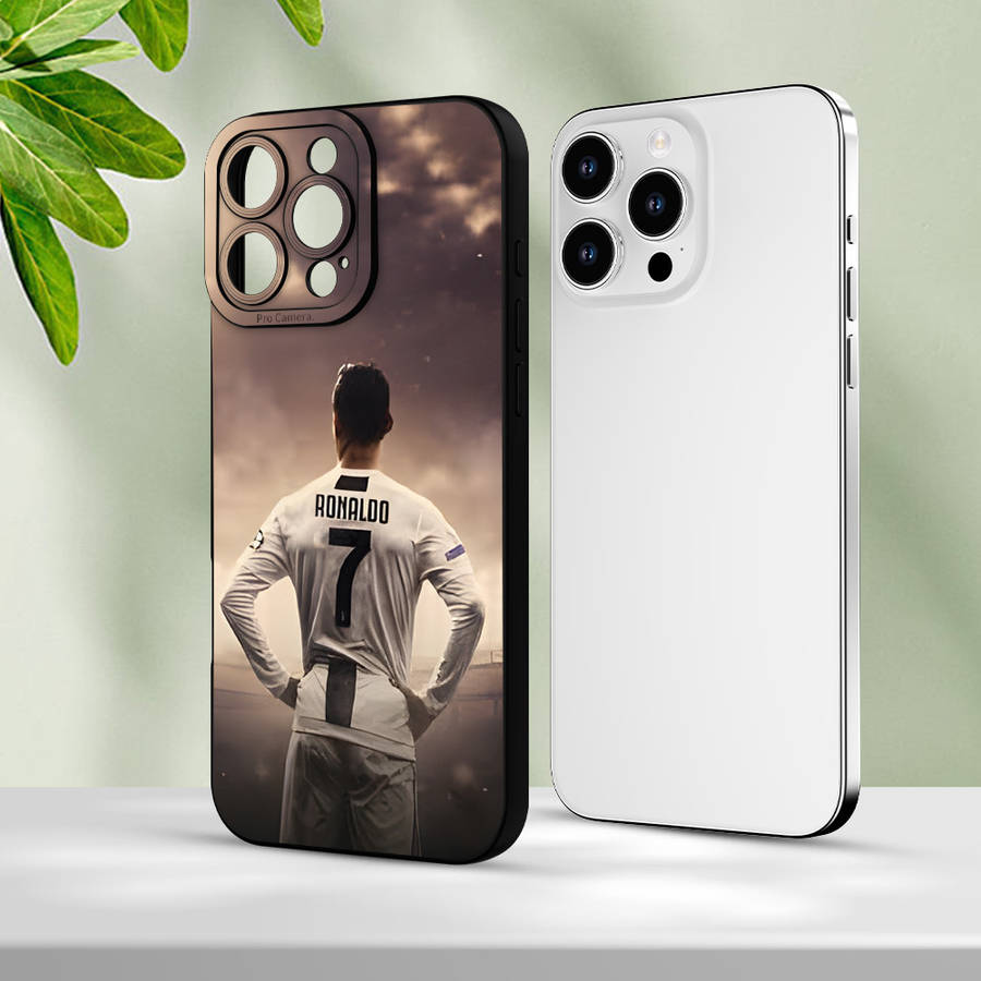 1Pc Black For iPhone 15 Pro Max Cristiano Ronaldo Phone Case