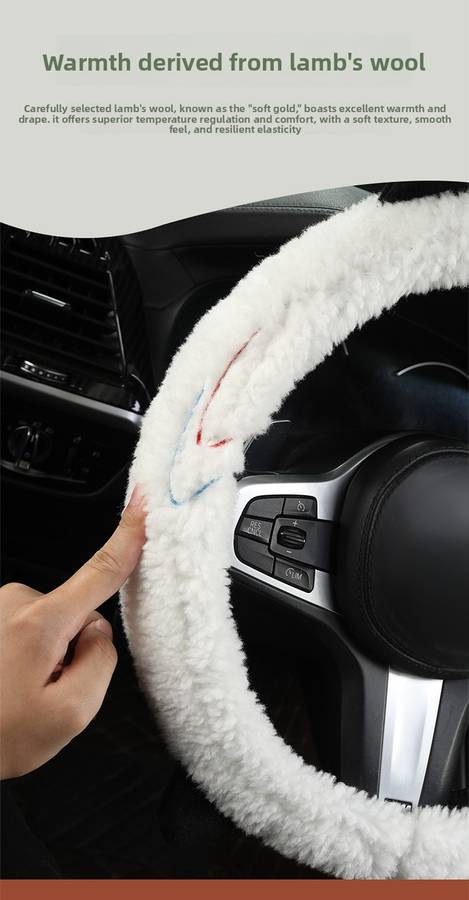 Car Steering Wheel Cover Taro White Size 38Cm