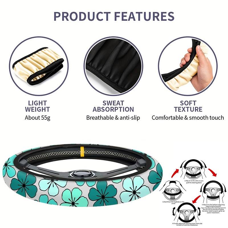 Car Steering Wheel Cover 38X38 Style Digital Printing