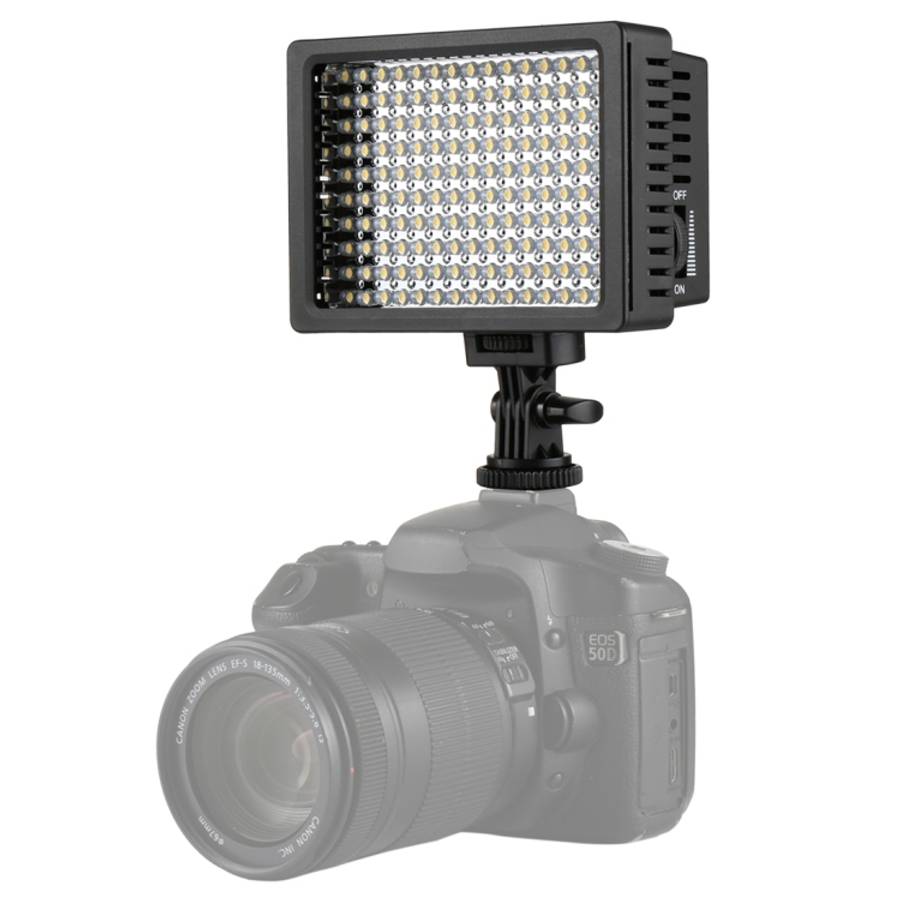 HD-160 White Light LED Video Light on-Camera Photography Lighting Fill Light for Canon, Nikon, DSL