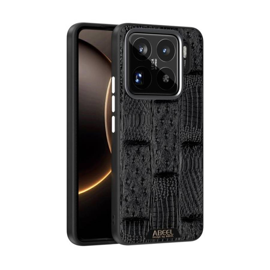 For Xiaomi 15S Pro ABEEL Beast Pattern 6D Micro-Embossed MagSafe Genuine Leather Phone Case(Black)