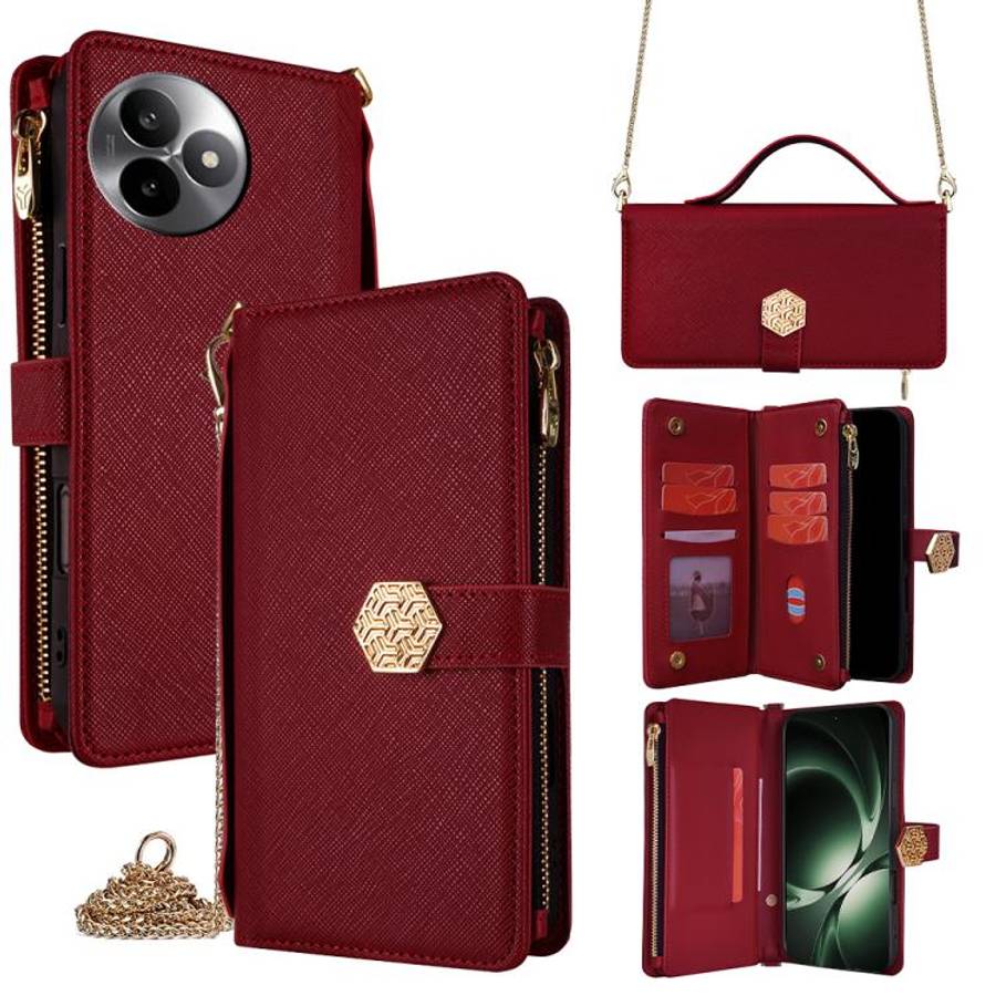 For Redmi K80 Ultra Crossbody Handle Cross Texture Leather Phone Case(Red)