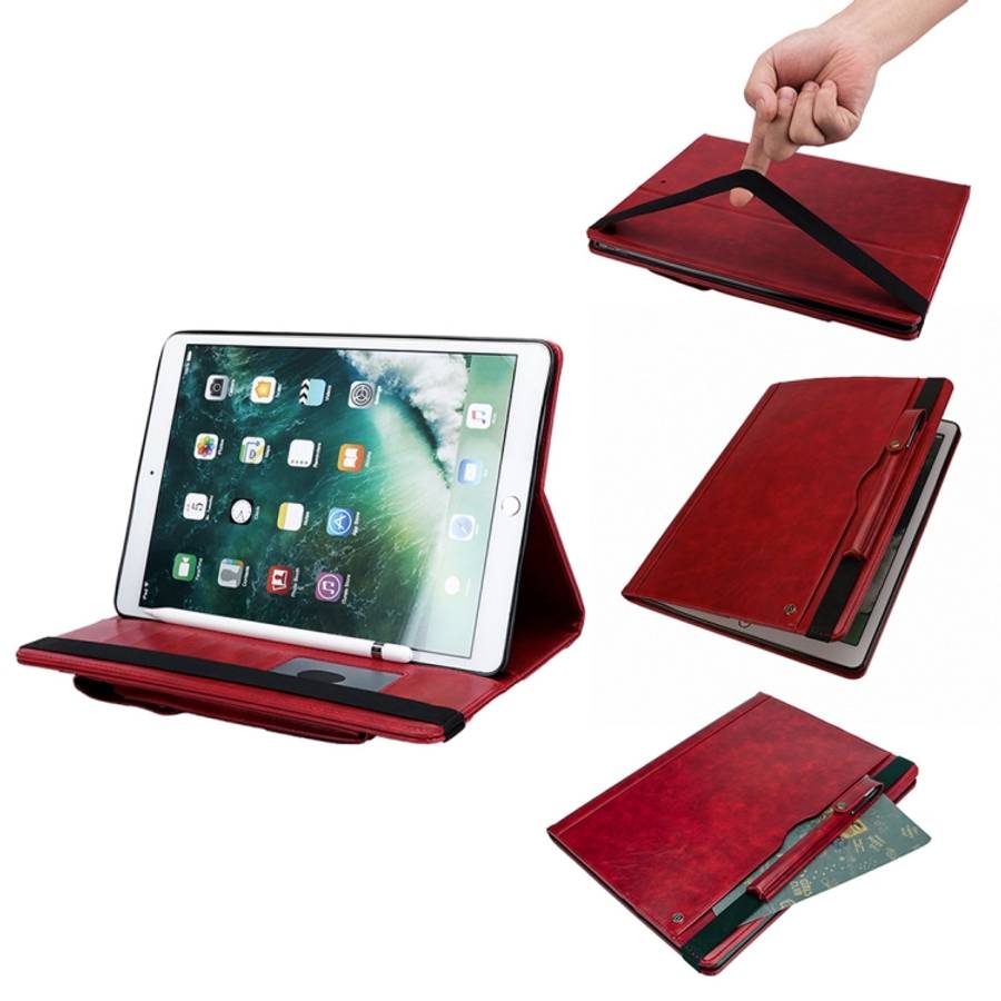 Horizontal Flip Leather Case for iPad Pro 12.9 (2017) & Pro 12.9 (2015), with Double Car ... (Red)