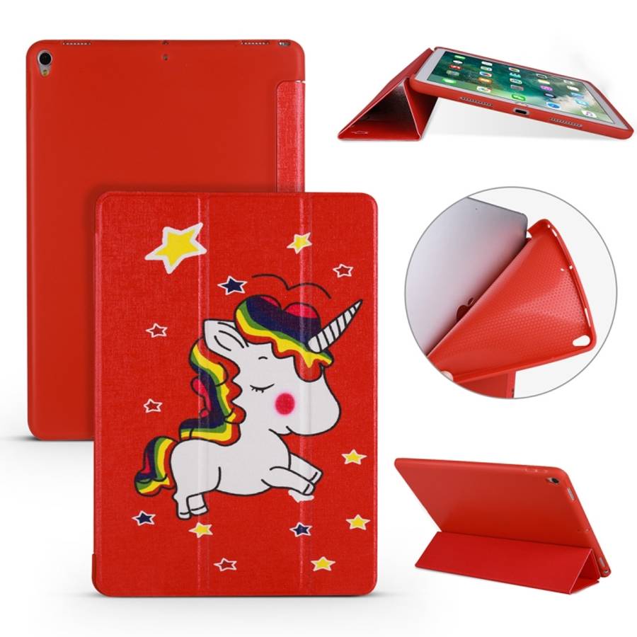 Unicorn Pattern Horizontal Flip PU Leather Case for iPad Air 2019 / Pro 10.5 inch, with Three-fold