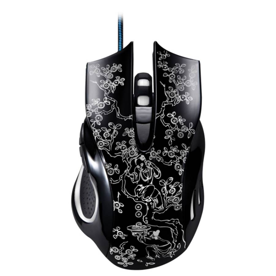 Chasing Leopard 169 USB 2400DPI Four-speed Adjustable LED Backlight Wired Optical E-sp ... (Black)