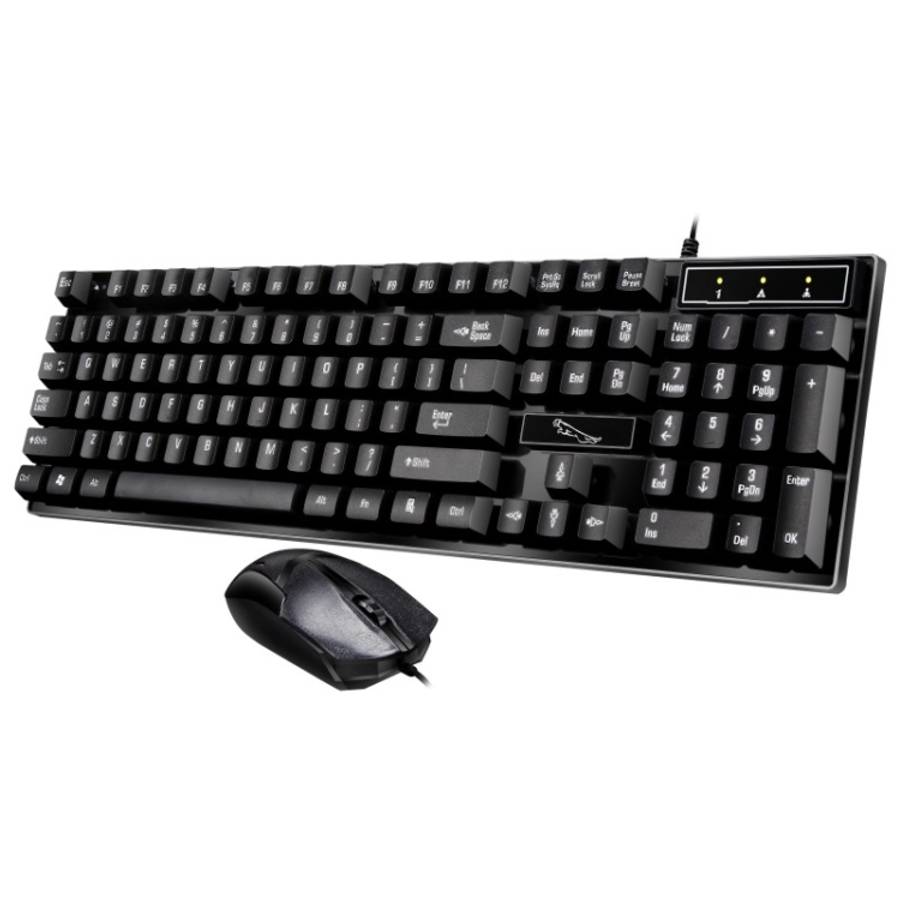 Chasing Leopard Q17 104 Keys USB Wired Suspension Gaming Office Keyboard + Wired Symme ... (Black)