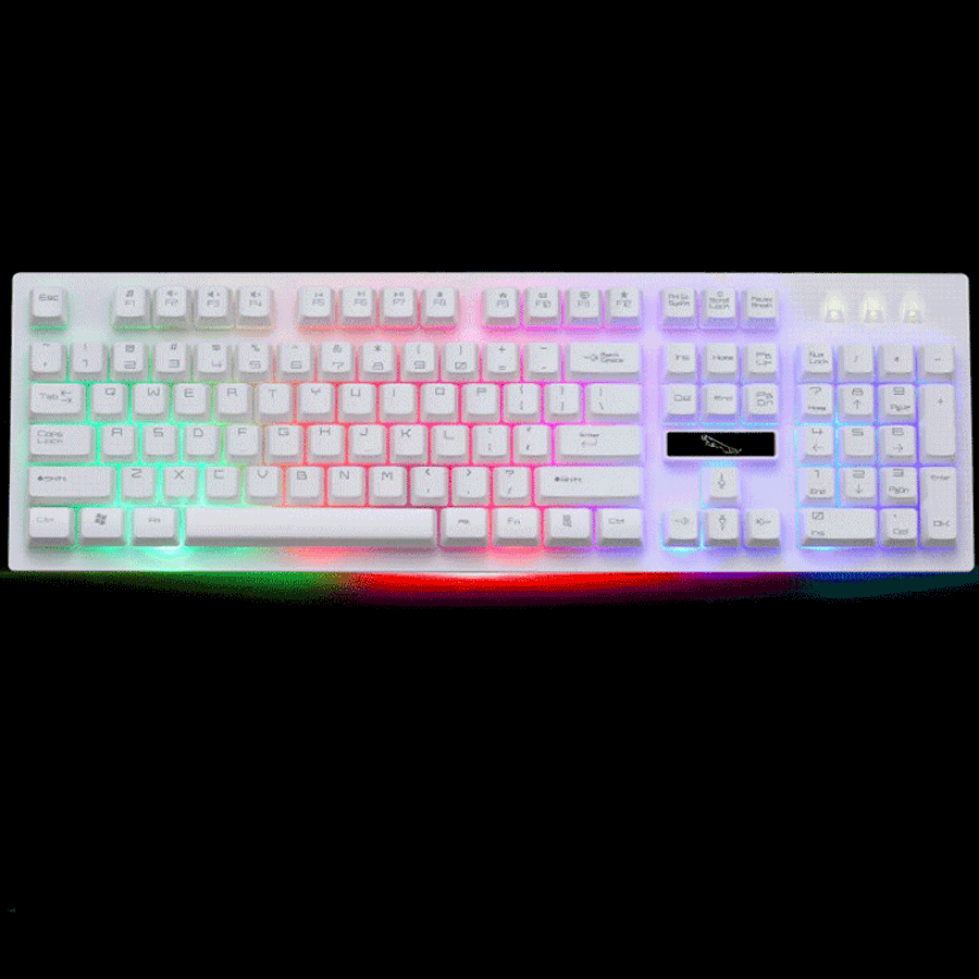 ZGB G20 104 Keys USB Wired Mechanical Feel Glowing Computer Keyboard Gaming Keyboard(White)