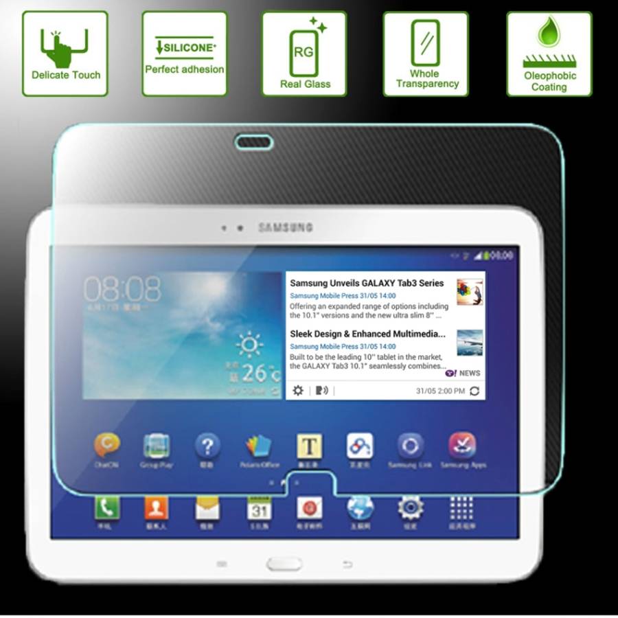 0.4mm 9H+ Surface Hardness 2.5D Explosion-proof Tempered Glass Film for Galaxy Tab 3 10.1 / P5200