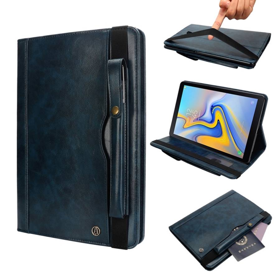 Horizontal Flip Leather Case for Galaxy Tab A T590 10.5 inch, with Double Card Slo ... (Dark Blue)