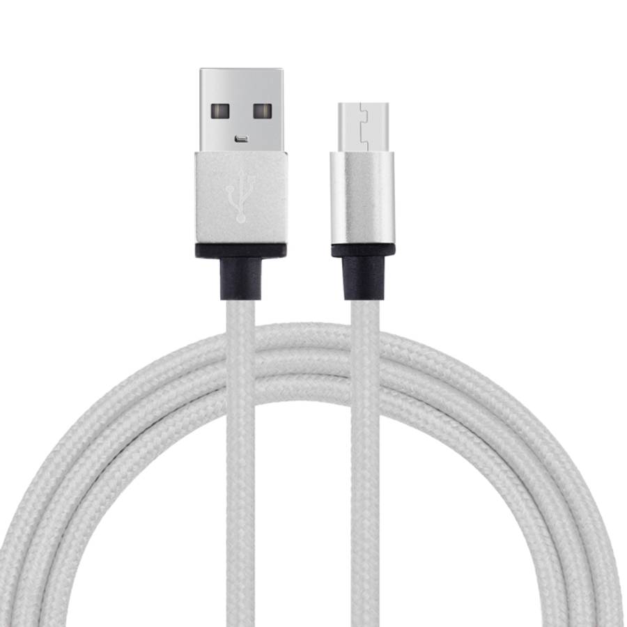 1m Woven Style Metal Head 58 Cores Micro USB to USB 2.0 Data / Charger Cable