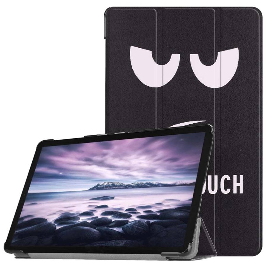 Eyes Pattern Horizontal Flip PU Leather Case for Galaxy Tab A 10.5 / T595 & T590, with Three-foldi