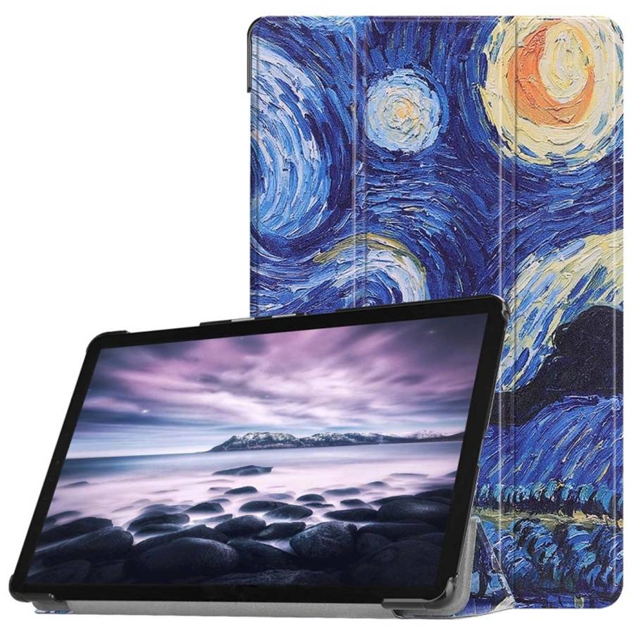 Starry Sky Pattern Horizontal Flip PU Leather Case for Galaxy Tab A 10.5 / T595 & T590, with Three