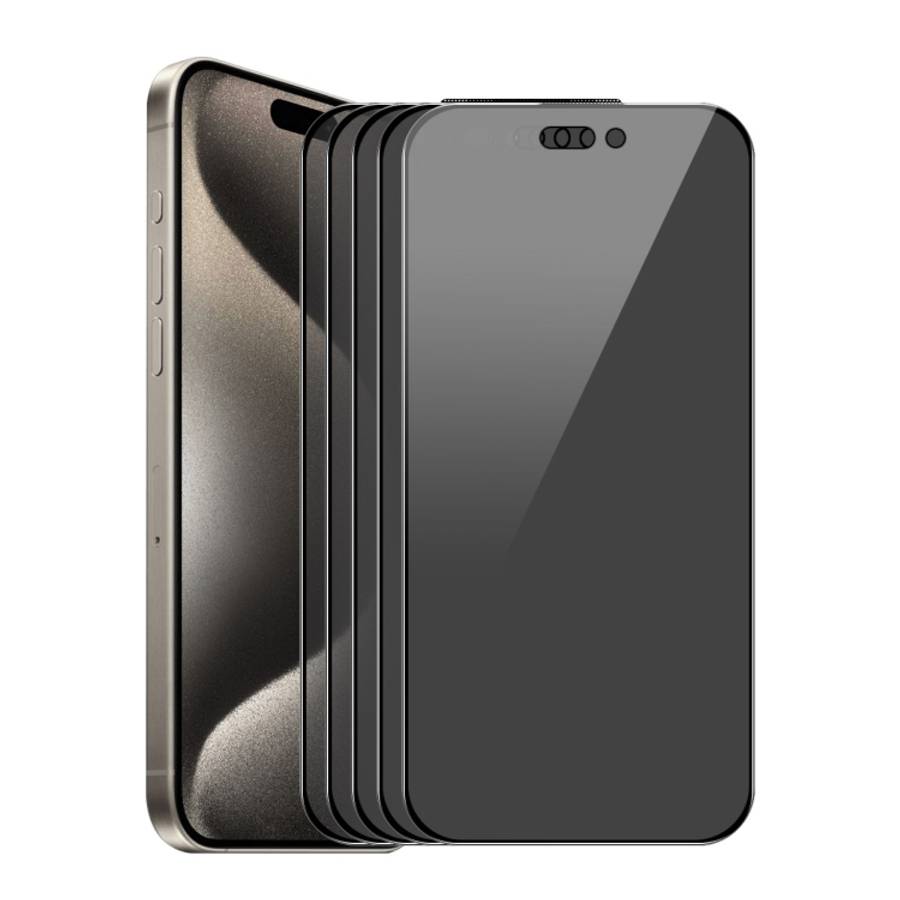 For iPhone 16 Pro 5pcs ENKAY Hat-Prince 28 Anti-peeping Tempered Glass Protector Full Screen Fil