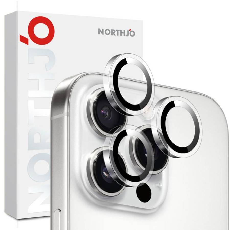 For iPhone 15 Pro / 15 Pro Max NORTHJO Camera Lens Protector Clear Ring Tempered Glass Film(Clear)