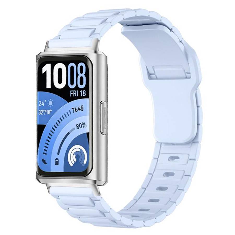 For Huawei Band 11 / Band 11 Pro I-Shape Texture Reverse Buckle Silicone Wa ... (Ice Crystal Blue)