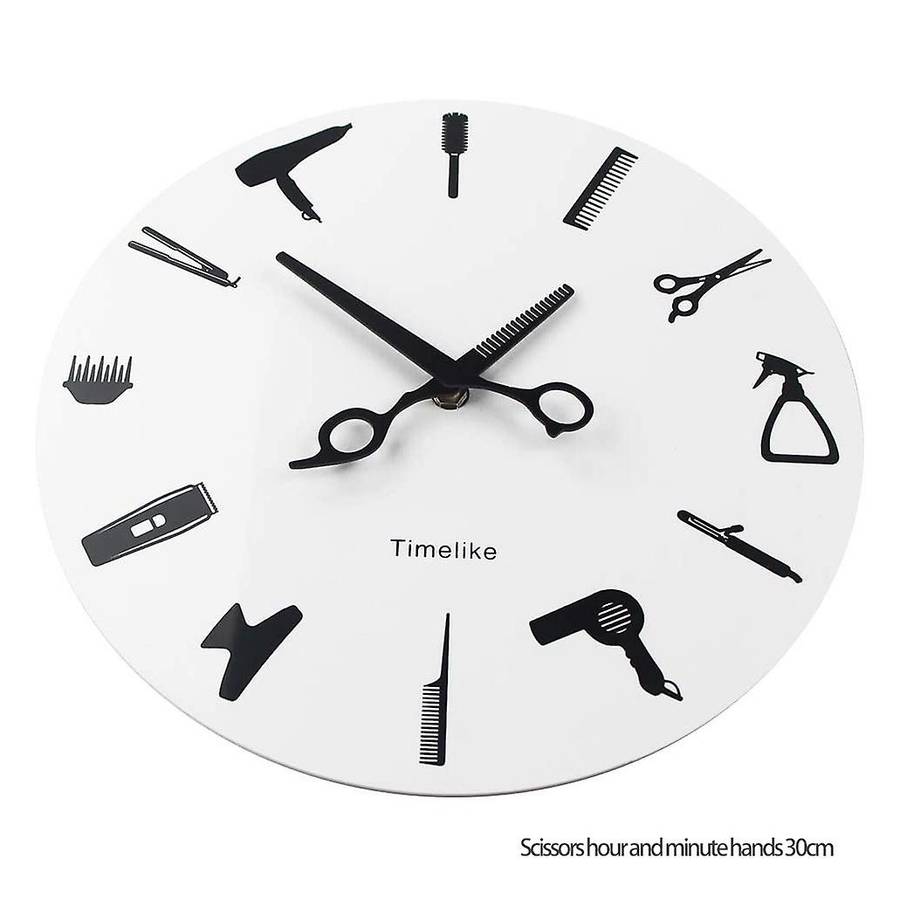 Timelike Modern 3d Quartz Non Ticking Beauty Hair Salon Clocks