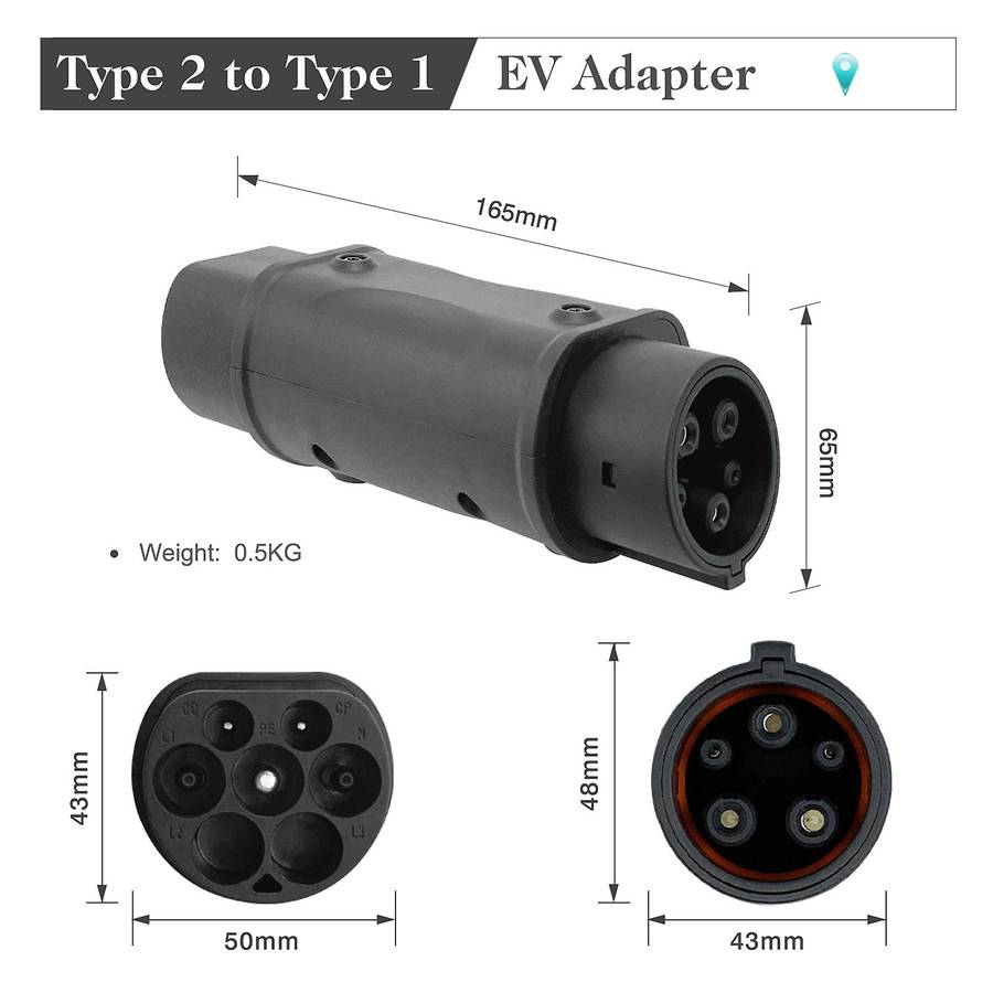 Sae Adaptor Iec 62196 2 to J1772 Side Connector Charing Station 32a