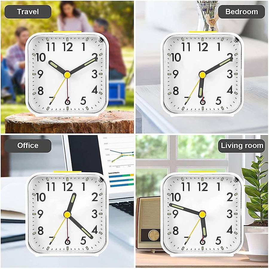 Alarm Clock Analog Silent No Ticking Alarm Clock Portable Alarm Clock