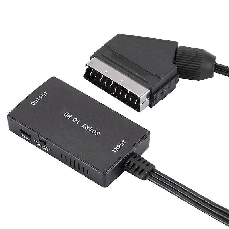Scart to Hdmi Converter with Hdmi Cable Hd Adapter 720p 1080p