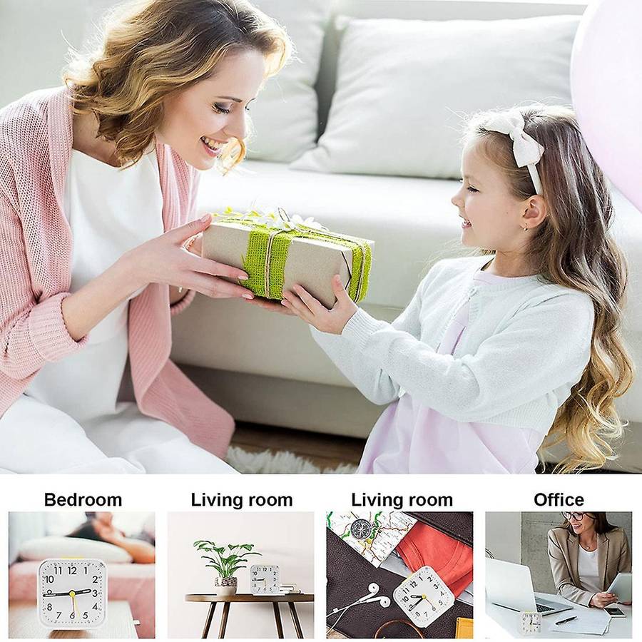Alarm Clock Analog Silent No Ticking Alarm Clock Portable Alarm Clock